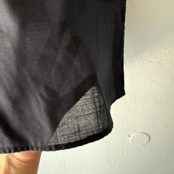 Vintage 60s Land ‘n Sea Black‎ Embroidered Blouse Made in USA Minimalist Top M - Picture 3 of 9